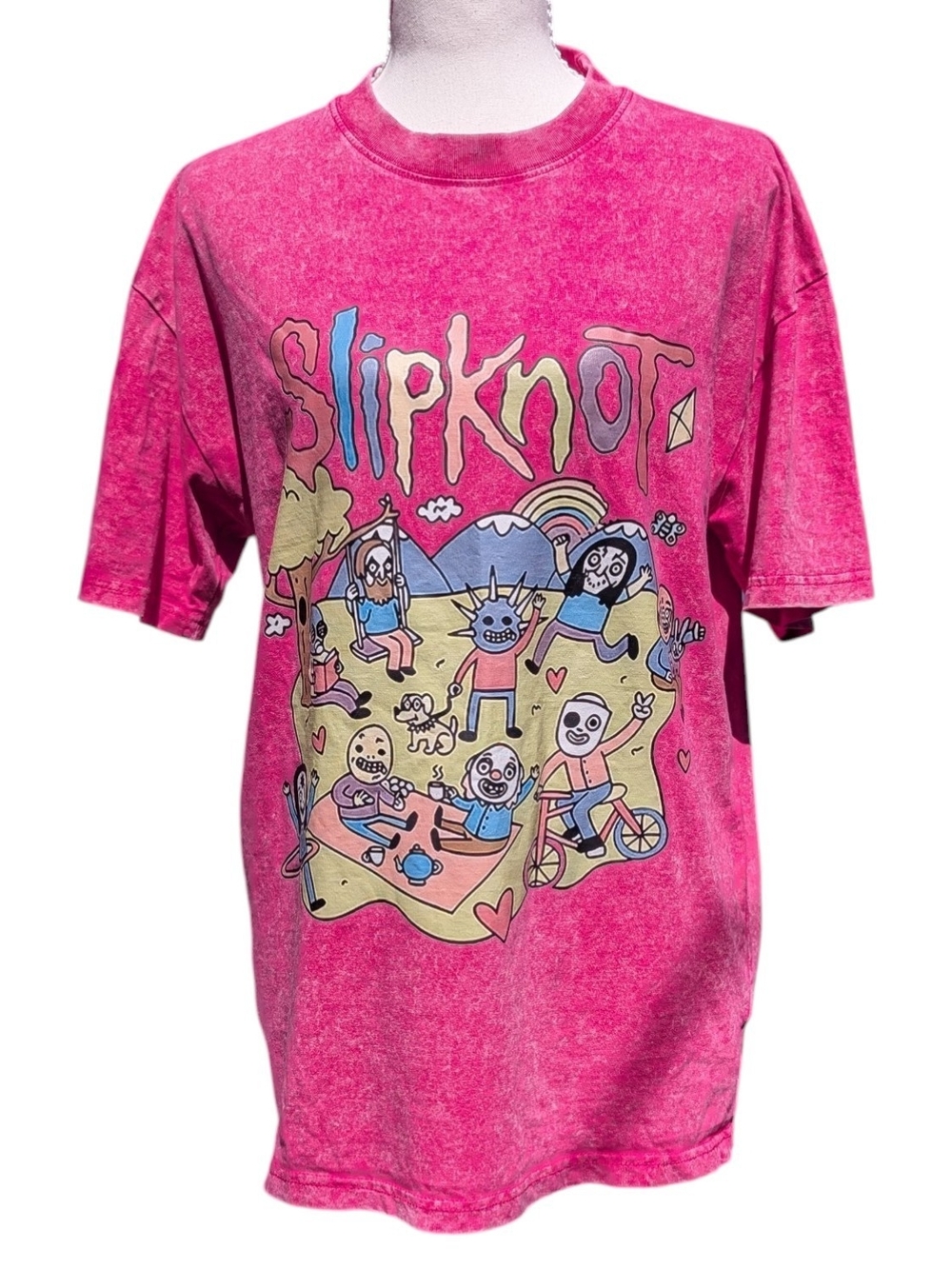 Women's Pink Slipknot Graphic Short-Sleeve Tee